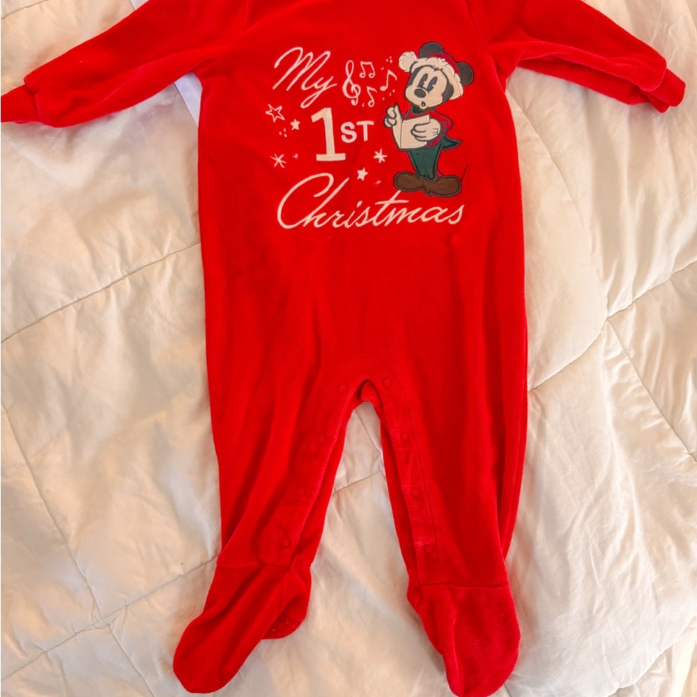 Disney Baby My 1st Christmas Footie Pajama Mickey Mouse